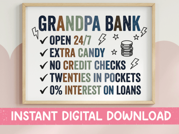 A Bold Grandpa Bank Graphic for Merchandise & T-Shirt Designs