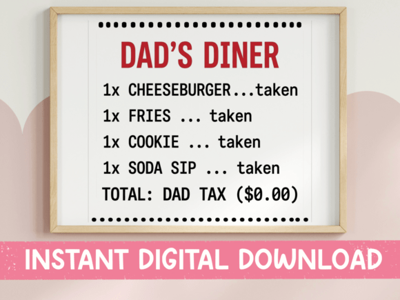A Diner Receipt Graphic for T-Shirt Designs & Merchandise