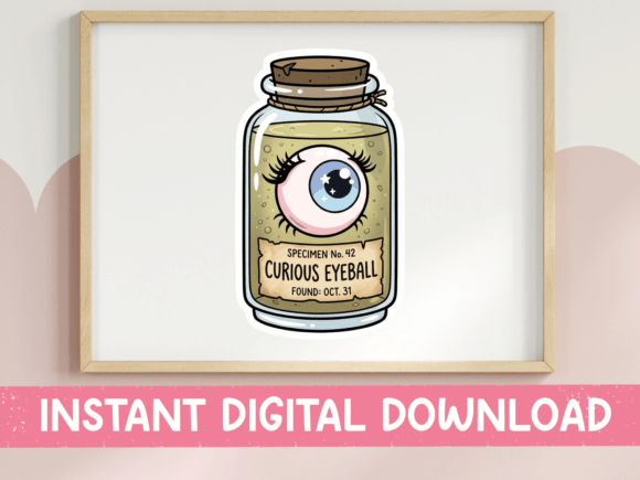 Curious Eyeball Jar Halloween Graphics for T-Shirt Designs