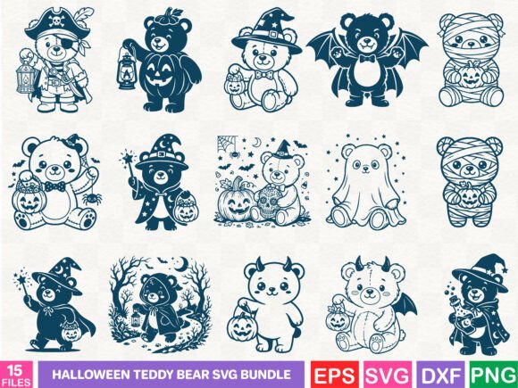 Cute Halloween Teddy Bear SVG Graphics Bundle Review