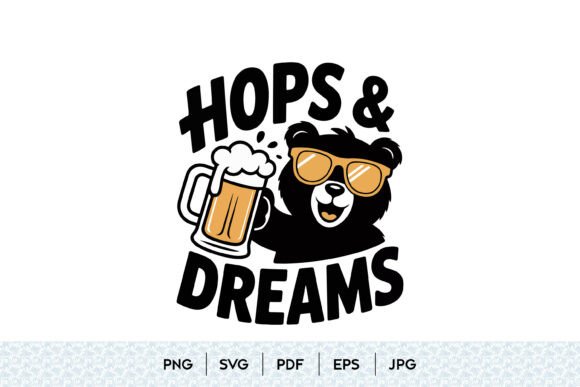 Hops Dreams Beer Bear SVG: A Playful Graphic for Publishers