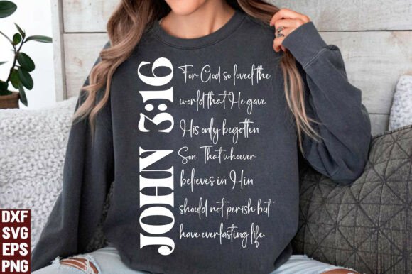 John 3:16 Graphics for Faith-Based Product Packaging and T-Shirt Designs