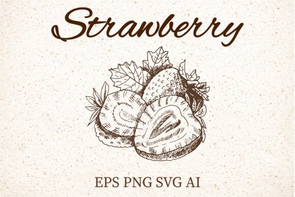Vintage Strawberry Graphics for Elegant Editorial Content