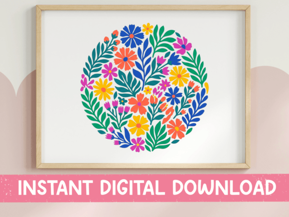 Wildflower Circle: A Versatile Graphics Asset for T-Shirt Designs